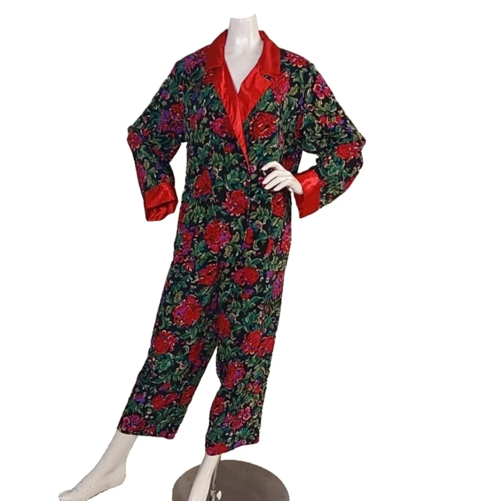 VICTORIA SECRET Double Breast 2 Pieces Vintage Resortwear Pajamas Set,